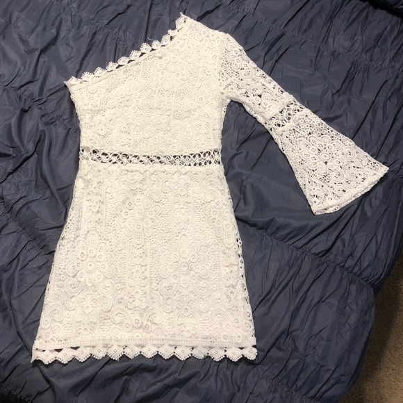 Dresses & Skirts - 3 for $10!Beautiful white lace one shoulder dress